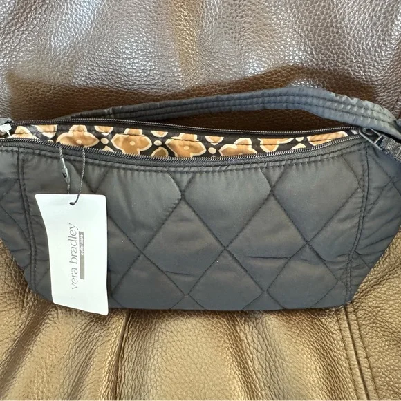 New Vera Bradley Moonless Night Black Ultralight Mini Slouchy Crossbody Bag - Picture 2 of 6